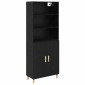 vidaXL Highboard Μαύρη Οξυά 69,5 x 32,5 x 180 εκ Επεξεργασμένο Ξύλο