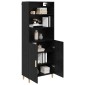 vidaXL Highboard Μαύρη Οξυά 69,5 x 32,5 x 180 εκ Επεξεργασμένο Ξύλο