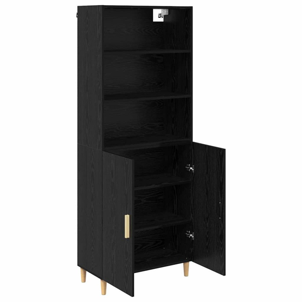 vidaXL Highboard Μαύρη Οξυά 69,5 x 32,5 x 180 εκ Επεξεργασμένο Ξύλο
