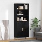 vidaXL Highboard Μαύρη Οξυά 69,5 x 32,5 x 180 εκ Επεξεργασμένο Ξύλο