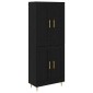 vidaXL Highboard Μαύρη Οξυά 69,5 x 34 x 180 εκ. Επεξεργασμένο Ξύλο