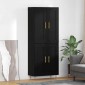 vidaXL Highboard Μαύρη Οξυά 69,5 x 34 x 180 εκ. Επεξεργασμένο Ξύλο