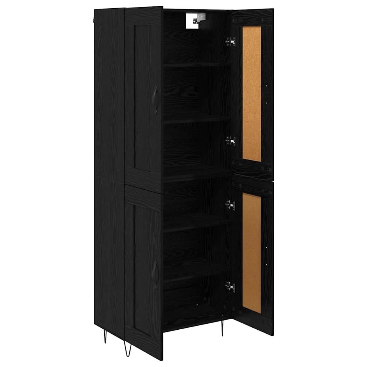 vidaXL Highboard Μαύρη Οξυά 69,5 x 34 x 180 εκ. Επεξεργασμένο Ξύλο
