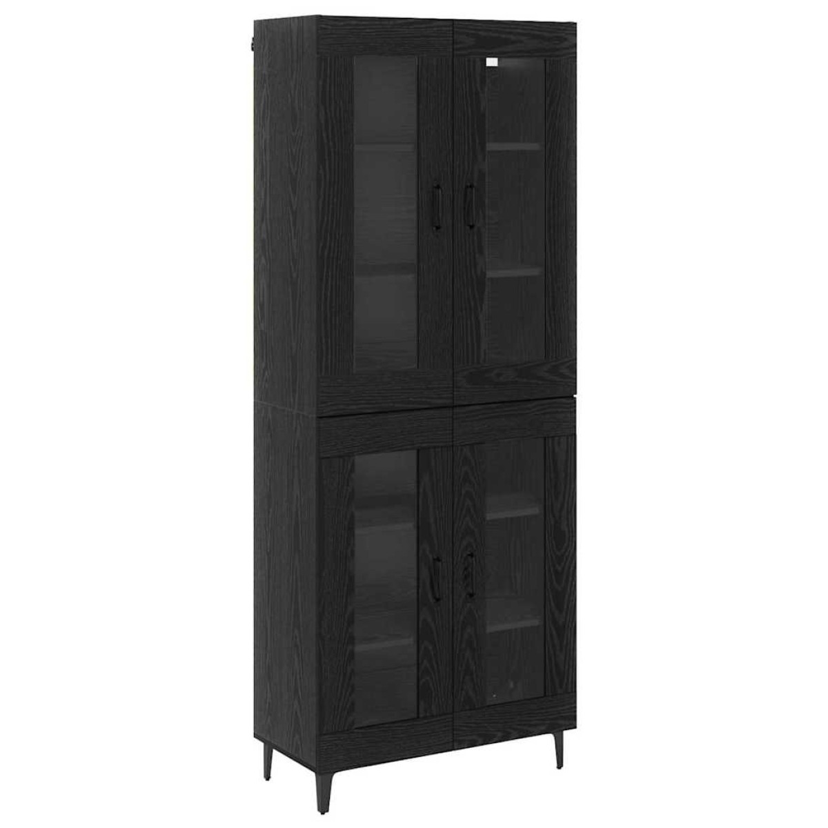 vidaXL Highboard Μαύρη Οξυά 69,5 x 34 x 180 εκ. Επεξεργασμένο Ξύλο