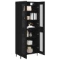 vidaXL Highboard Μαύρη Οξυά 69,5 x 34 x 180 εκ. Επεξεργασμένο Ξύλο