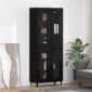 vidaXL Highboard Μαύρη Οξυά 69,5 x 34 x 180 εκ. Επεξεργασμένο Ξύλο