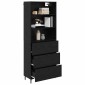 vidaXL Highboard 2 τμχ. Μαύρη Οξυά 69,5 x 34 x 180 εκ.