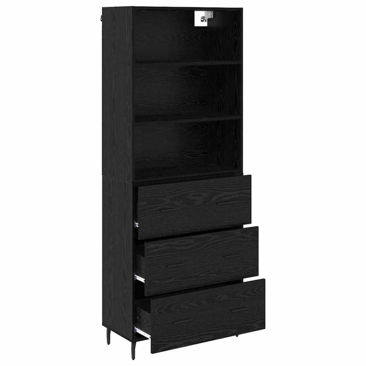 vidaXL Highboard 2 τμχ. Μαύρη Οξυά 69,5 x 34 x 180 εκ.