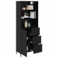 vidaXL Highboard Μαύρη Οξυά 69,5 x 34 x 180 εκ. Επεξεργασμένο Ξύλο