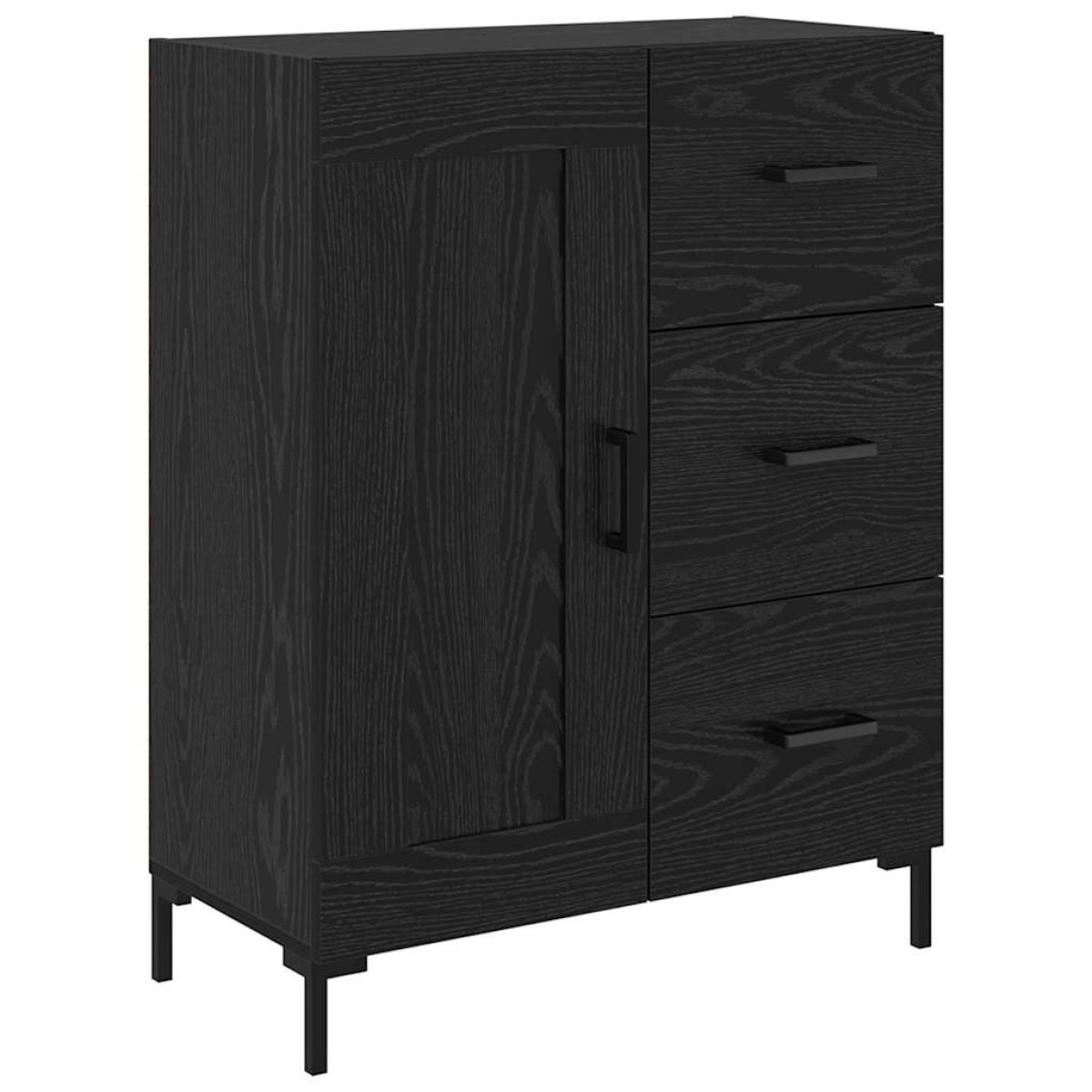 vidaXL Highboard Μαύρη Οξυά 69,5 x 34 x 180 εκ. Επεξεργασμένο Ξύλο