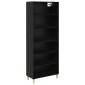 vidaXL Highboard Μαύρη Οξυά 69,5 x 32,5 x 180 εκ Επεξεργασμένο Ξύλο