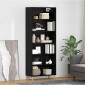 vidaXL Highboard Μαύρη Οξυά 69,5 x 32,5 x 180 εκ Επεξεργασμένο Ξύλο