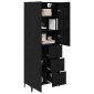 vidaXL Highboard Μαύρη Οξυά 69,5 x 34 x 180 εκ. Επεξεργασμένο Ξύλο