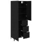 vidaXL Highboard Μαύρη Οξυά 69,5 x 34 x 180 εκ. Επεξεργασμένο Ξύλο