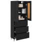 vidaXL Highboard 2 τμχ. Μαύρη Οξυά 69,5 x 34 x 180 εκ.