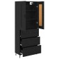 vidaXL Highboard 2 τμχ. Μαύρη Οξυά 69,5 x 34 x 180 εκ.
