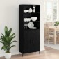 vidaXL Highboard Μαύρη Οξυά 69,5 x 34 x 180 εκ. Επεξεργασμένο Ξύλο