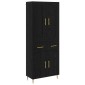 vidaXL Highboard Μαύρη Οξυά 69,5 x 34 x 180 εκ. Επεξεργασμένο Ξύλο