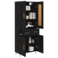 vidaXL Highboard Μαύρη Οξυά 69,5 x 34 x 180 εκ. Επεξεργασμένο Ξύλο