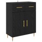 vidaXL Highboard Μαύρη Οξυά 69,5 x 34 x 180 εκ. Επεξεργασμένο Ξύλο