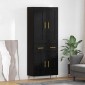 vidaXL Highboard Μαύρη Οξυά 69,5 x 34 x 180 εκ. Επεξεργασμένο Ξύλο