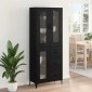 vidaXL Highboard Μαύρη Οξυά 69,5 x 34 x 180 εκ. Επεξεργασμένο Ξύλο