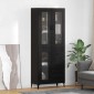 vidaXL Highboard Μαύρη Οξυά 69,5 x 34 x 180 εκ. Επεξεργασμένο Ξύλο