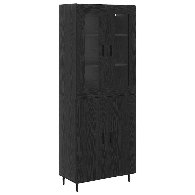 vidaXL Highboard 2 τμχ. Μαύρη Οξυά 69,5 x 34 x 180 εκ.