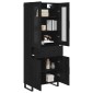 vidaXL Highboard 2 τμχ. Μαύρη Οξυά 69,5 x 34 x 180 εκ.