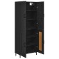 vidaXL Highboard Μαύρη Οξυά 69,5 x 34 x 180 εκ. Επεξεργασμένο Ξύλο