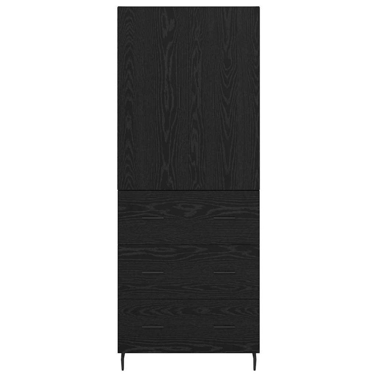 vidaXL Highboard 2 τμχ. Μαύρη δρυς 69,5 x 34 x 180 εκ.