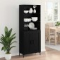 vidaXL Highboard Μαύρη Οξυά 69,5 x 34 x 180 εκ. Επεξεργασμένο Ξύλο
