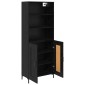 vidaXL Highboard Μαύρη Οξυά 69,5 x 34 x 180 εκ. Επεξεργασμένο Ξύλο