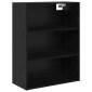 vidaXL Highboard Μαύρη Οξυά 69,5 x 34 x 180 εκ. Επεξεργασμένο Ξύλο