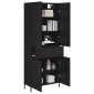 vidaXL Highboard Μαύρη Οξυά 69,5 x 34 x 180 εκ. Επεξεργασμένο Ξύλο