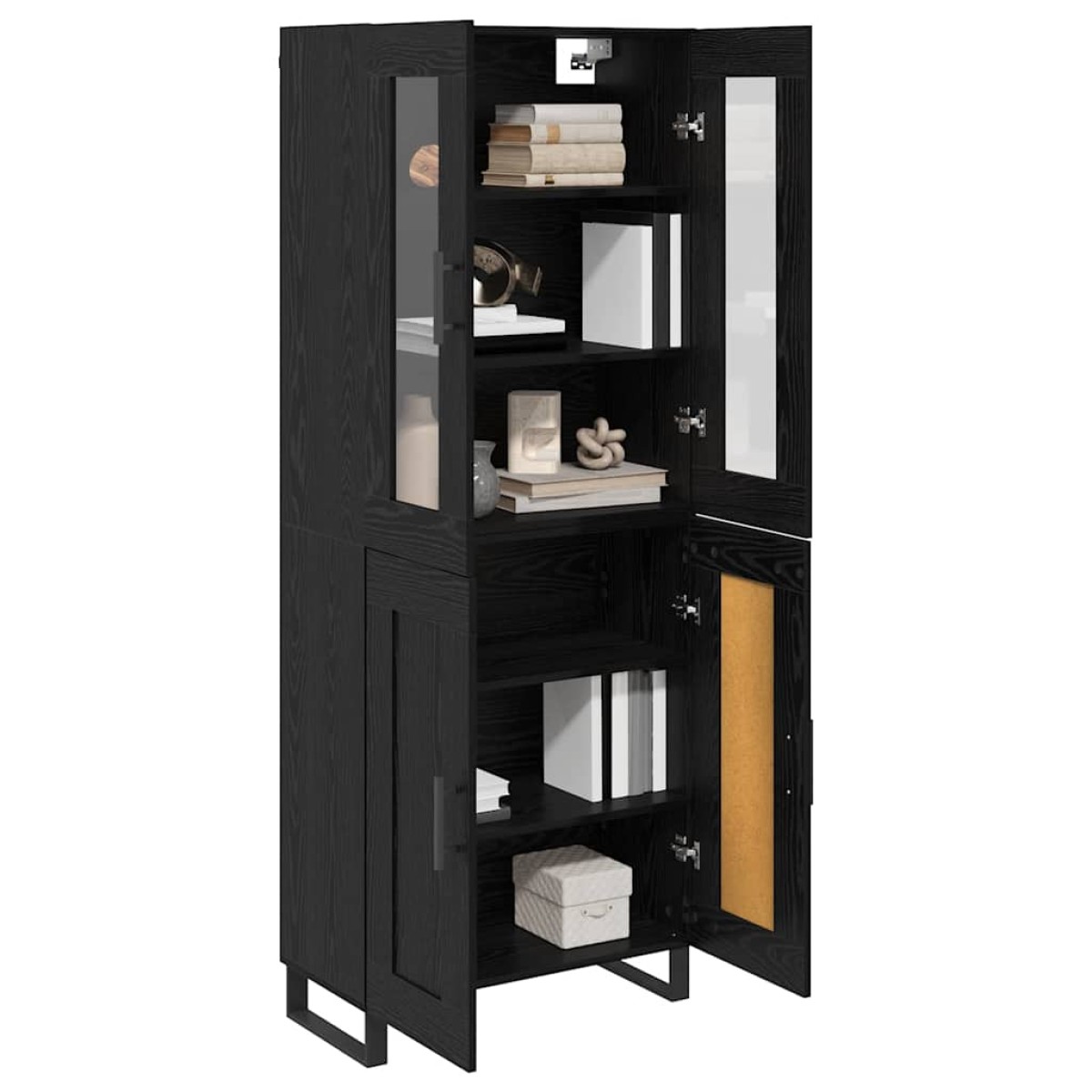vidaXL Highboard 2 τμχ. Μαύρη Οξυά 69,5 x 34 x 180 εκ.