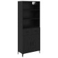 vidaXL Highboard Μαύρη Οξυά 69,5 x 34 x 180 εκ. Επεξεργασμένο Ξύλο