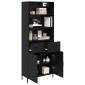 vidaXL Highboard Μαύρη δρυς 69,5 x 34 x 180 εκ. Επεξεργασμένο Ξύλο