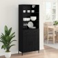 vidaXL Highboard Μαύρη δρυς 69,5 x 34 x 180 εκ. Επεξεργασμένο Ξύλο