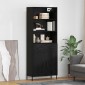 vidaXL Highboard Μαύρη δρυς 69,5 x 34 x 180 εκ. Επεξεργασμένο Ξύλο
