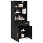 vidaXL Highboard Μαύρη Οξυά 69,5 x 34 x 180 εκ. Επεξεργασμένο Ξύλο