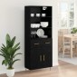 vidaXL Highboard Μαύρη Οξυά 69,5 x 34 x 180 εκ. Επεξεργασμένο Ξύλο