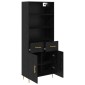 vidaXL Highboard Μαύρη Οξυά 69,5 x 34 x 180 εκ. Επεξεργασμένο Ξύλο