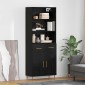 vidaXL Highboard Μαύρη Οξυά 69,5 x 34 x 180 εκ. Επεξεργασμένο Ξύλο