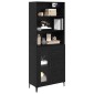 vidaXL Highboard Μαύρη Οξυά 69,5 x 34 x 180 εκ. Επεξεργασμένο Ξύλο