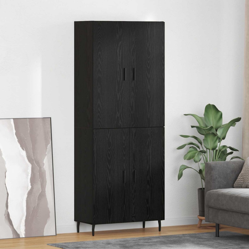 vidaXL Highboard 2 τμχ. Μαύρη δρυς 69,5 x 34 x 180 εκ.