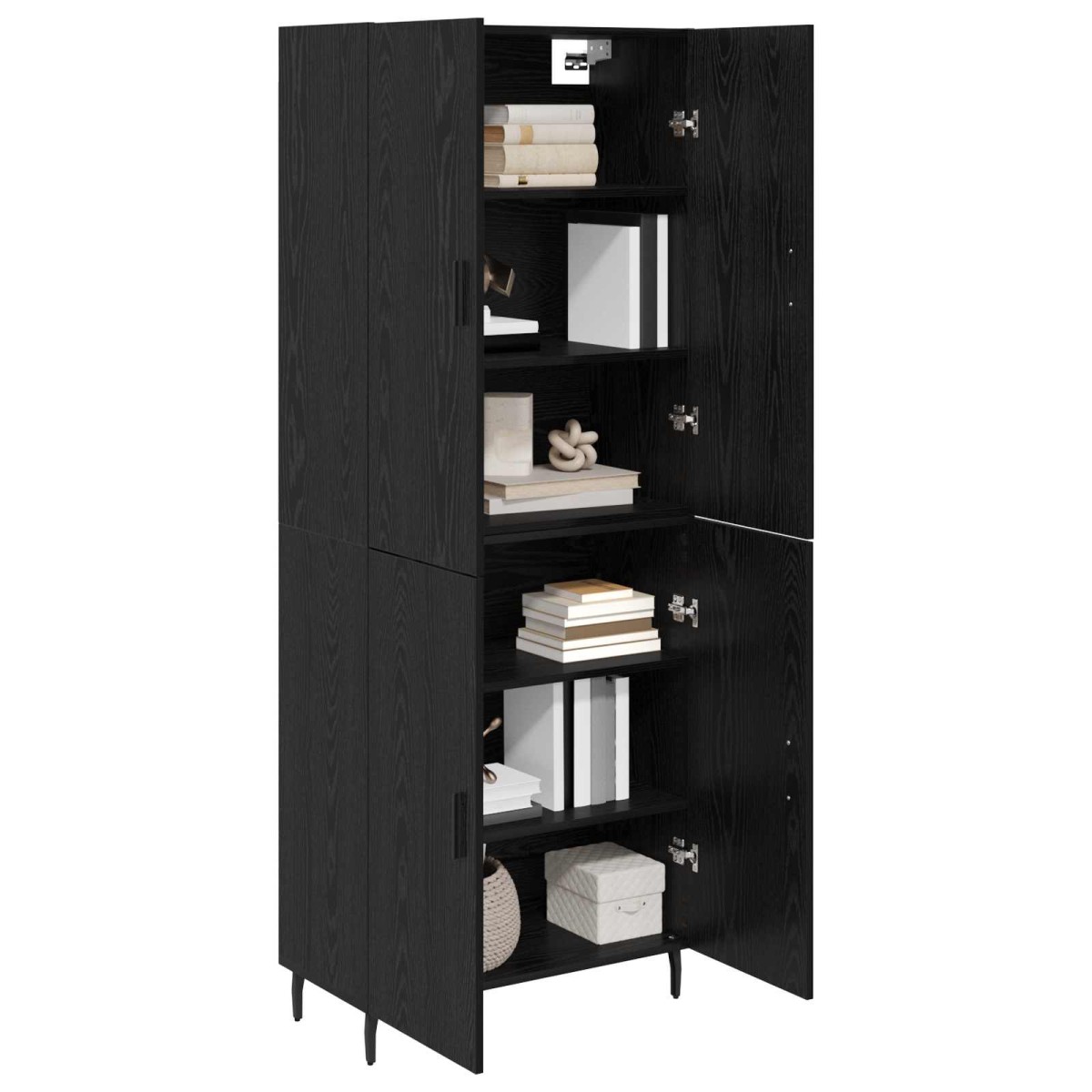 vidaXL Highboard 2 τμχ. Μαύρη δρυς 69,5 x 34 x 180 εκ.