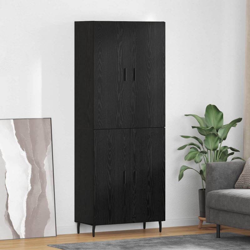 vidaXL Highboard 2 τμχ. Μαύρη δρυς 69,5 x 34 x 180 εκ.