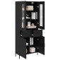 vidaXL Highboard Μαύρη Οξυά 69,5 x 34 x 180 εκ. Επεξεργασμένο Ξύλο