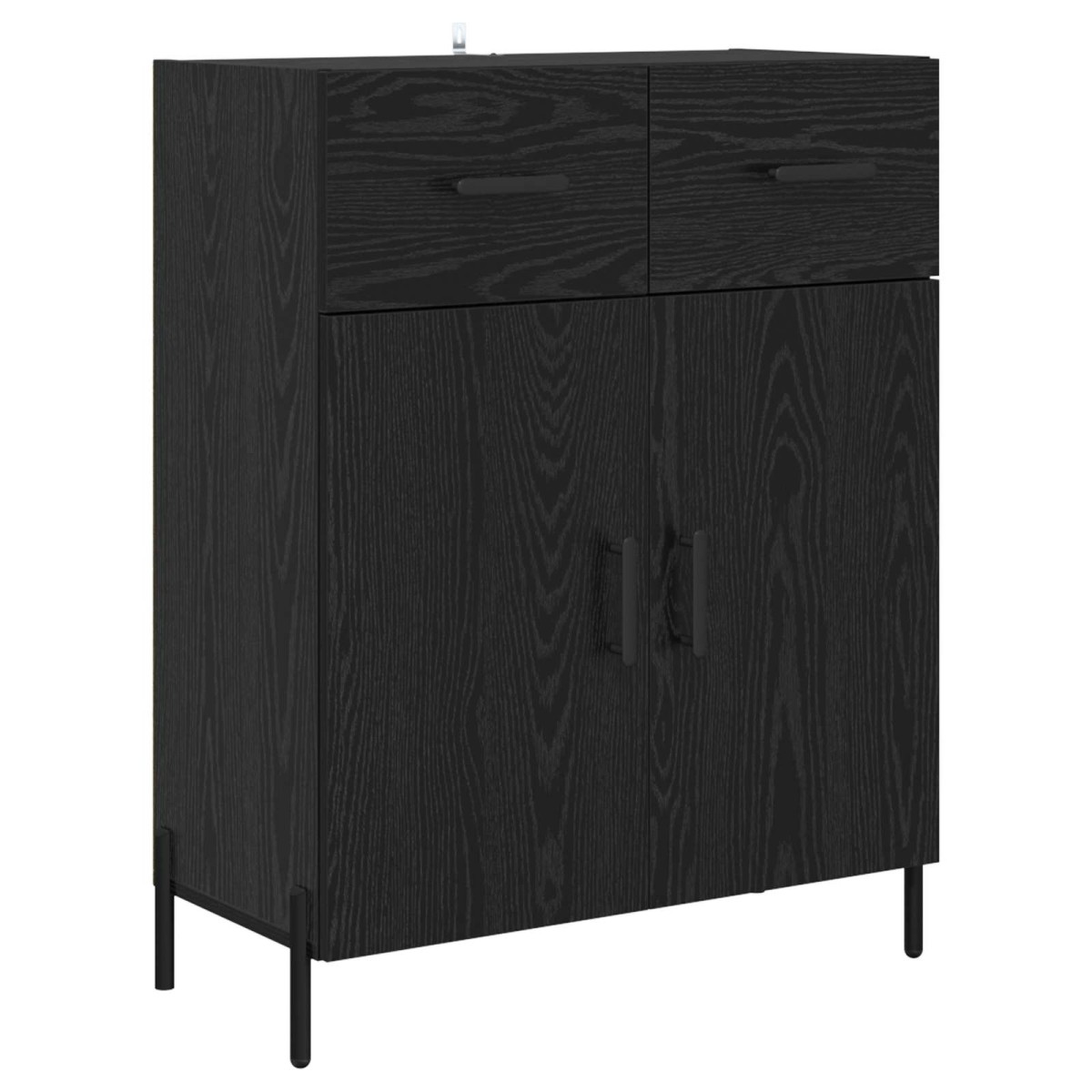 vidaXL Highboard Μαύρη Οξυά 69,5 x 34 x 180 εκ. Επεξεργασμένο Ξύλο